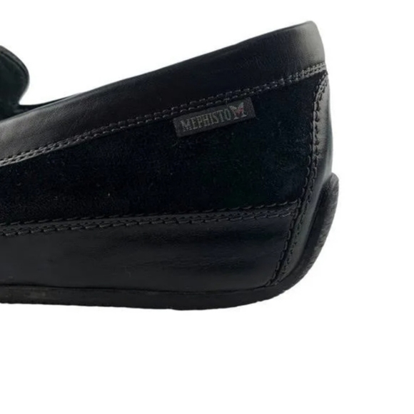 Mephisto black leather arch support wedge loafers, walking shoe. Lovell comfort - Picture 5 of 7